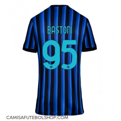 Camisa de time de futebol Inter Milan Alessandro Bastoni #95 Replicas 1º Equipamento Feminina 2025-26 Manga Curta Camisa de time de futebol Inter Milan Alessandro Bastoni #95 Replicas 1º Equipamento Feminina 2025-26 Manga Curta